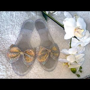 Bling jelly flats bow